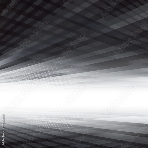 Abstract virtual perspective space background in black.