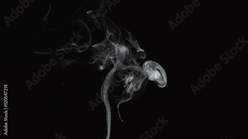 Smoke on black background in slow motion; shot on Phantom Flex 4K at 1000 fps