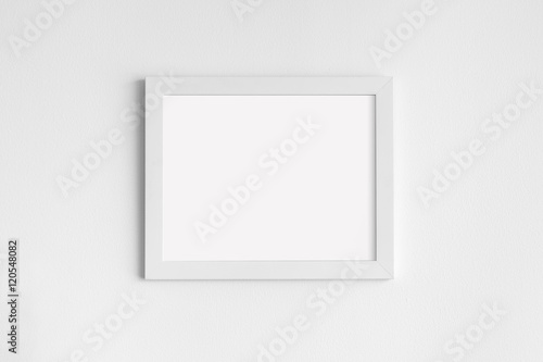 Blank Frame on White Wall Background