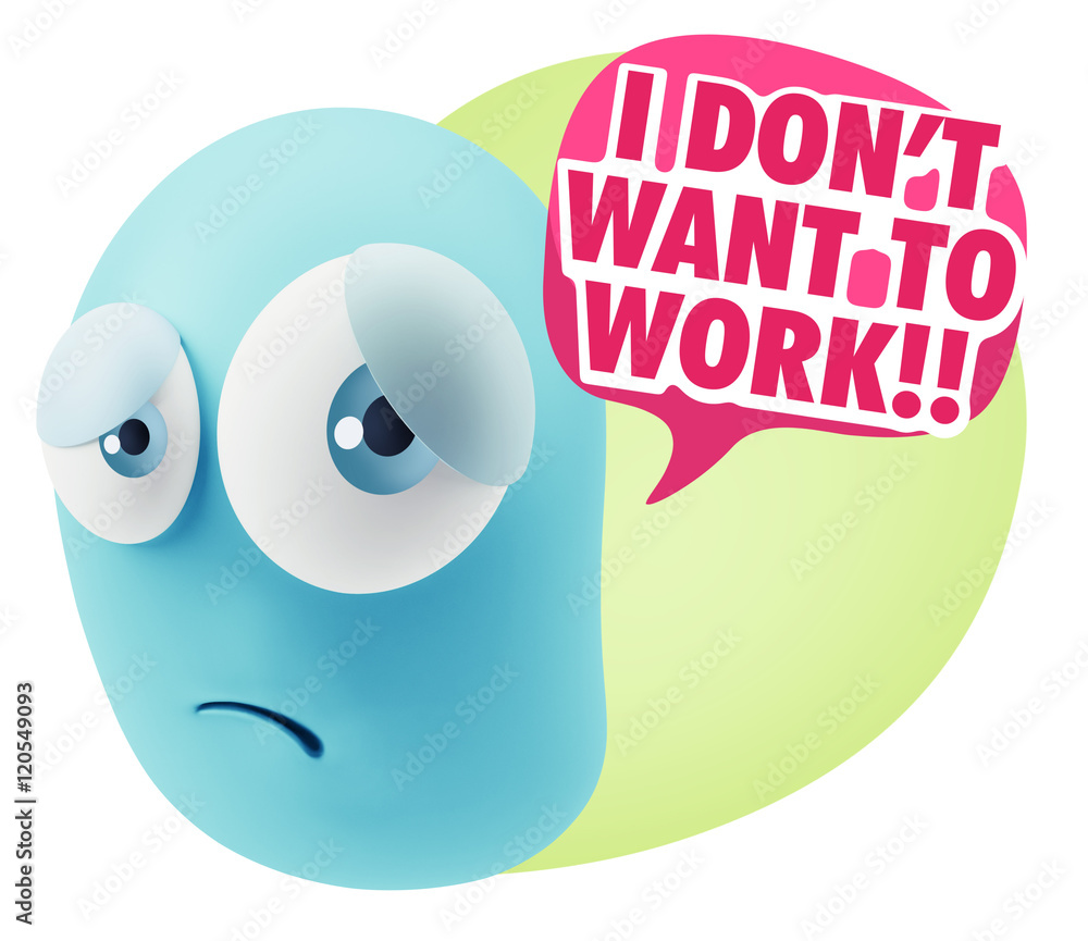 3d Rendering Sad Character Emoticon Expression saying I Don't Wa 3d Rendering Sad Character Emoticon Expression saying I Don't Wa
