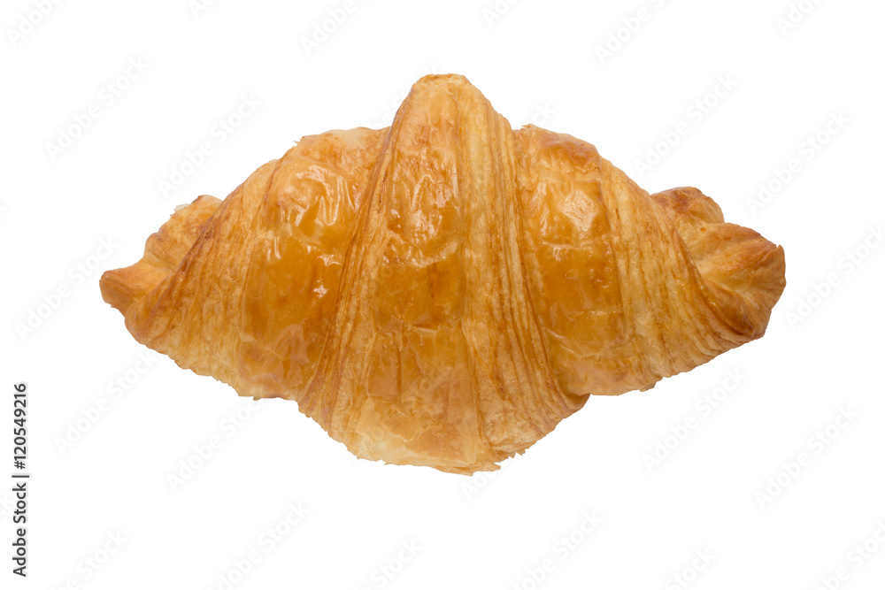 Croissant from top view high detail isolated on white with path Croissant from top view high detail isolated on white with path
