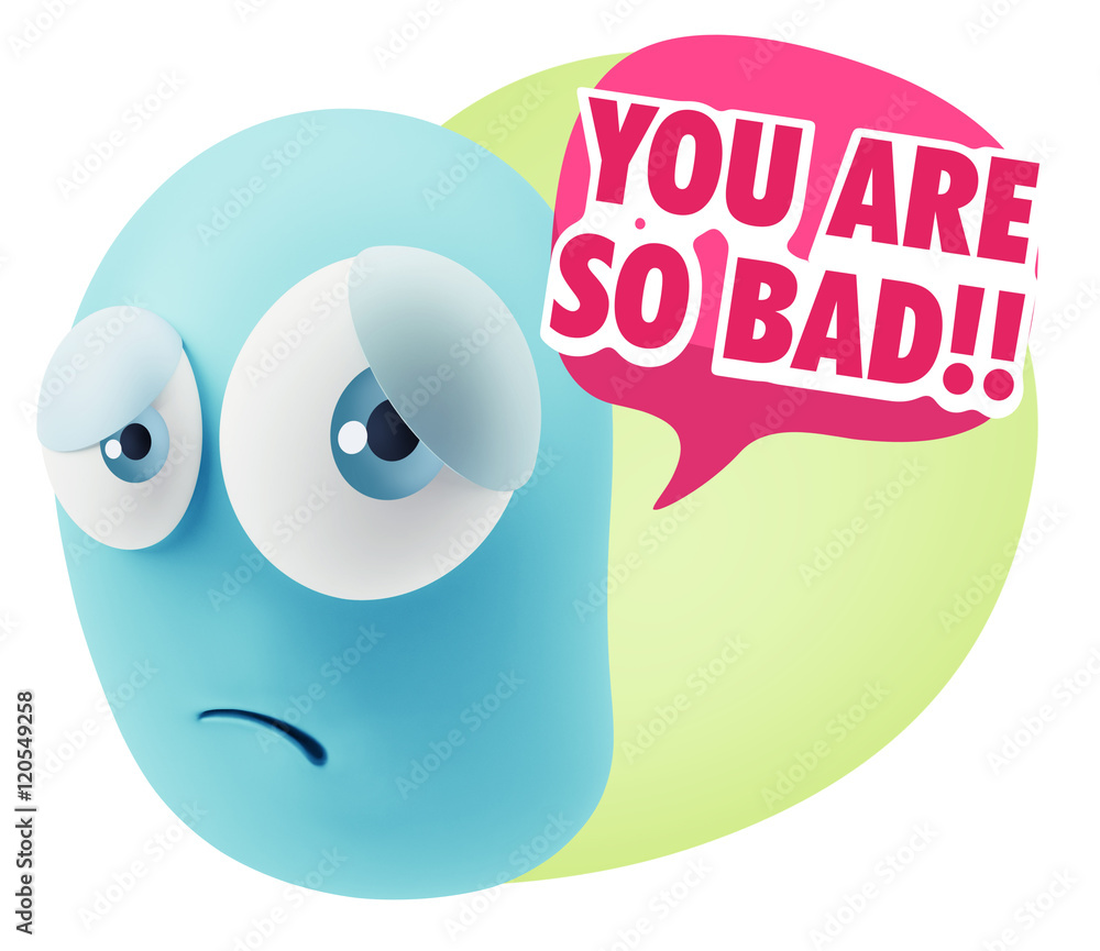 3d Rendering Sad Character Emoticon Expression saying You are so 3d Rendering Sad Character Emoticon Expression saying You are so