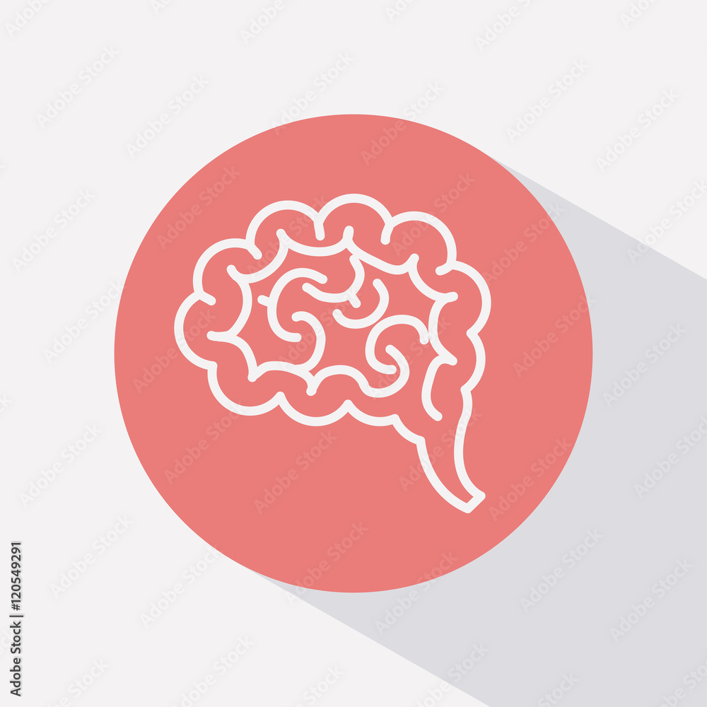 Brain inside circle icon. Human organ mind and creativity theme. Colorful design. Vector illustration Brain inside circle icon. Human organ mind and creativity theme. Colorful design. Vector illustration