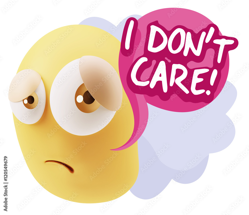 3d Rendering Sad Character Emoticon Expression saying I Don't Ca 3d Rendering Sad Character Emoticon Expression saying I Don't Ca