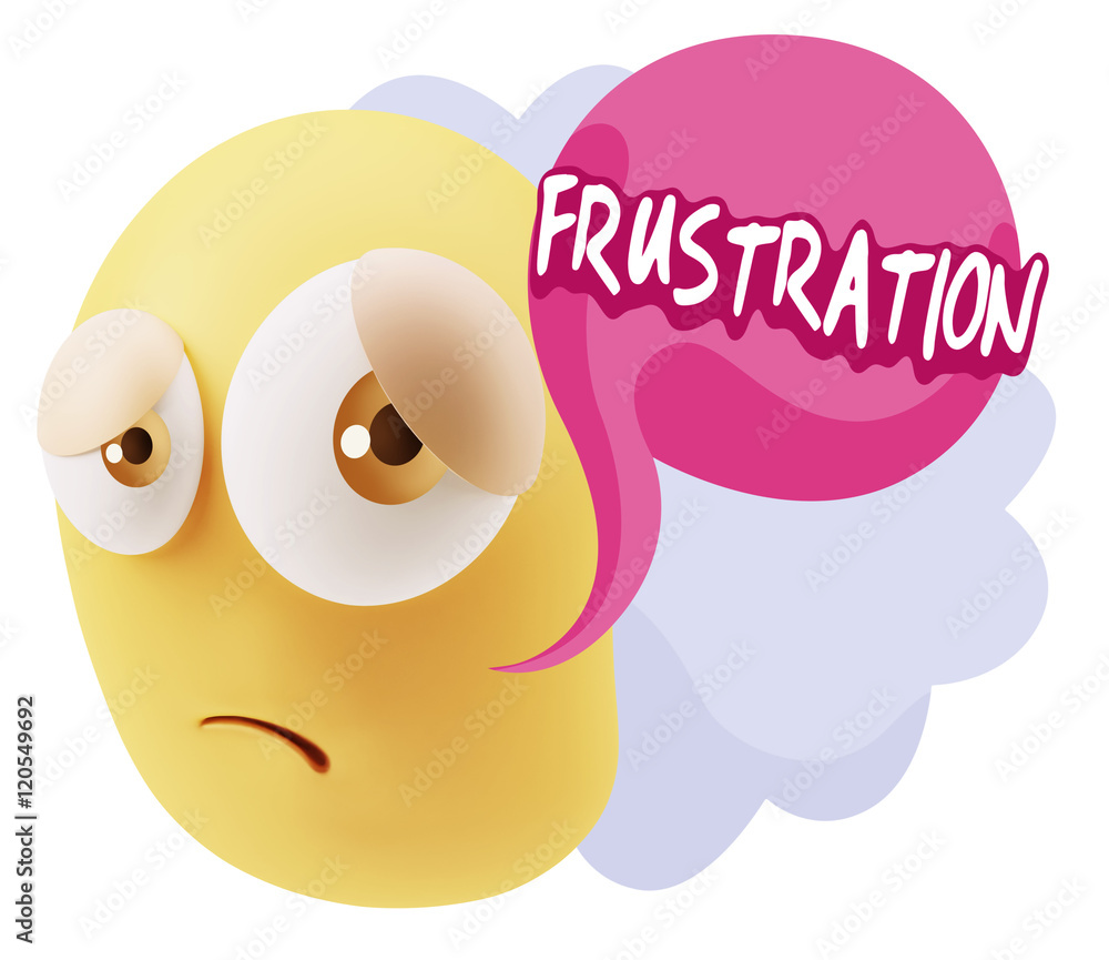 3d Rendering Sad Character Emoticon Expression saying Frustratio 3d Rendering Sad Character Emoticon Expression saying Frustratio