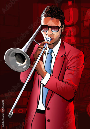 Jazz trombone player