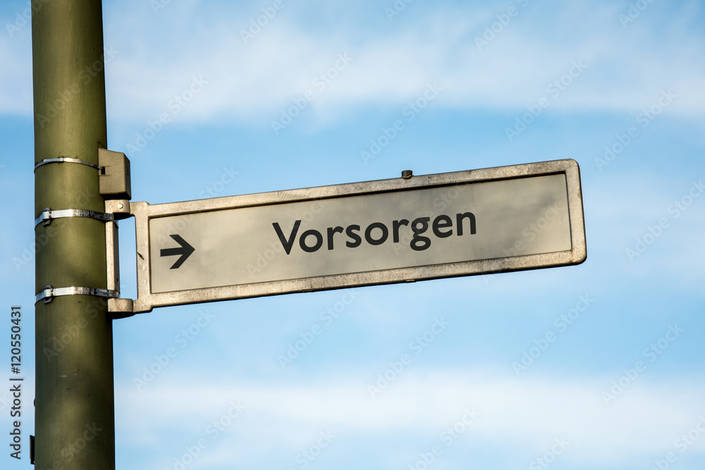 Fototapeta premium Schild 67 - Vorsorgen