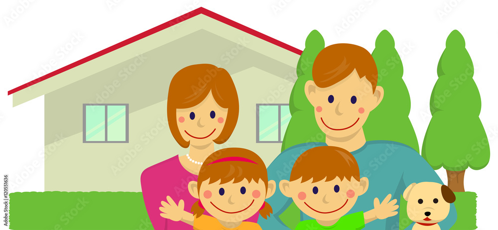Family illustration (with house) [image] 