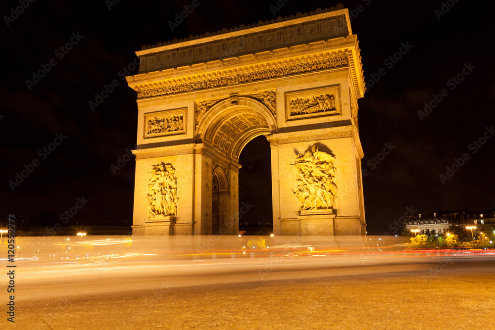 Arc de Triomphe by night, Paris, France