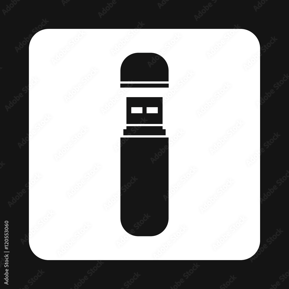 USB flash drive icon in simple style isolated on white background. Device symbol vector illustration USB flash drive icon in simple style isolated on white background. Device symbol vector illustration