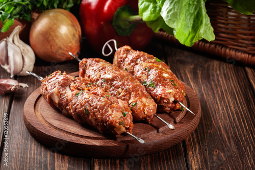 Raw traditional sish kebab