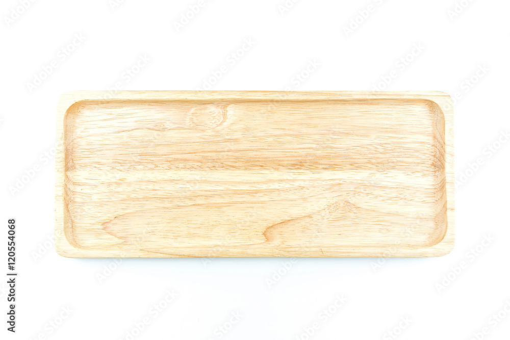 Top view : wooden tray isolated on white background. Top view : wooden tray isolated on white background.