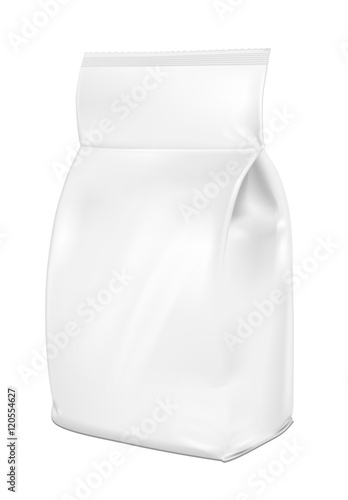 White blank plastic or paper washing powder packaging
