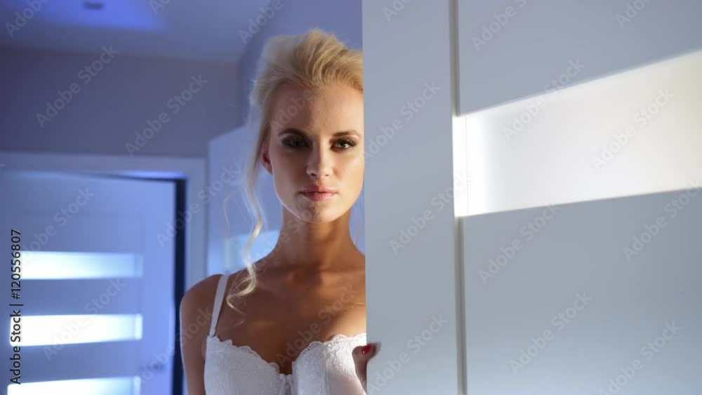 Attractive blond lady wearing sexy underwear Attractive blond lady wearing sexy underwear
