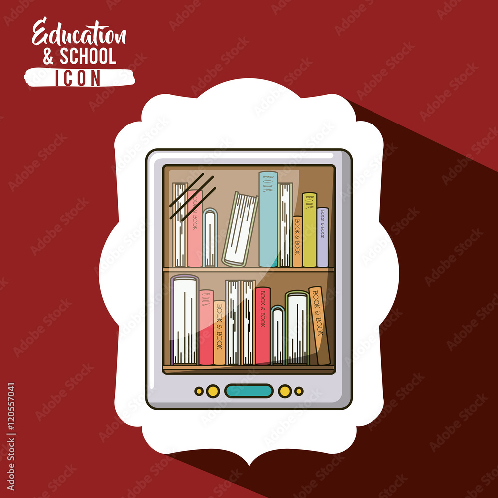 Book and smartphone inside frame icon. School education learning and study theme. Vector illustration Book and smartphone inside frame icon. School education learning and study theme. Vector illustration