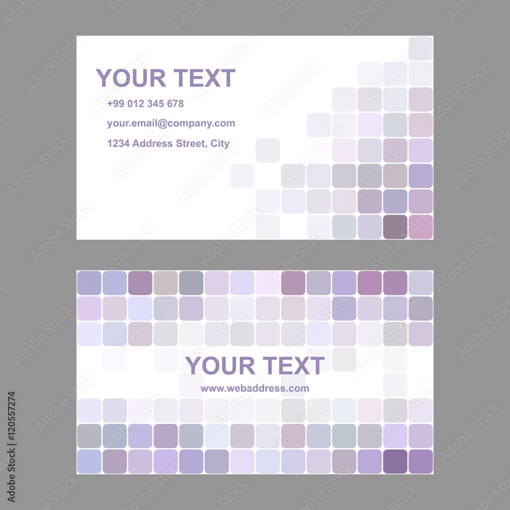 Fototapeta premium Light purple business card template design