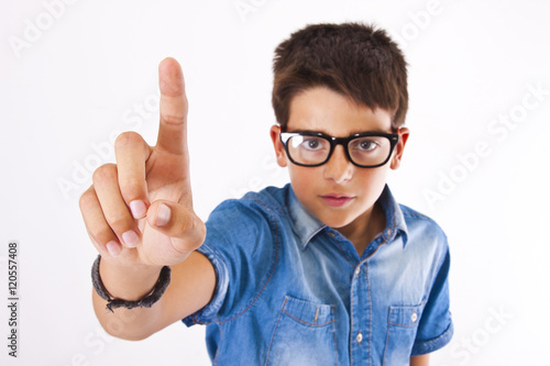isolated child pointing finger