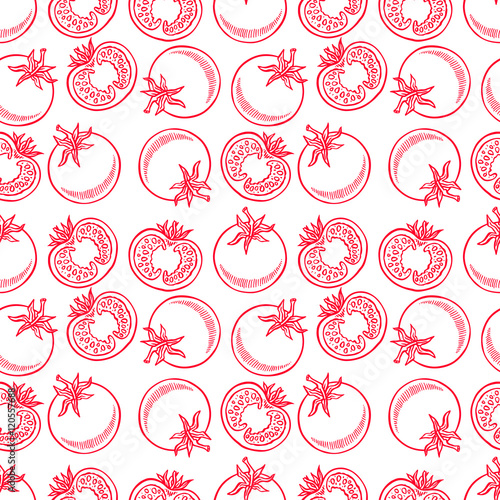 pattern of sketch tomatoes