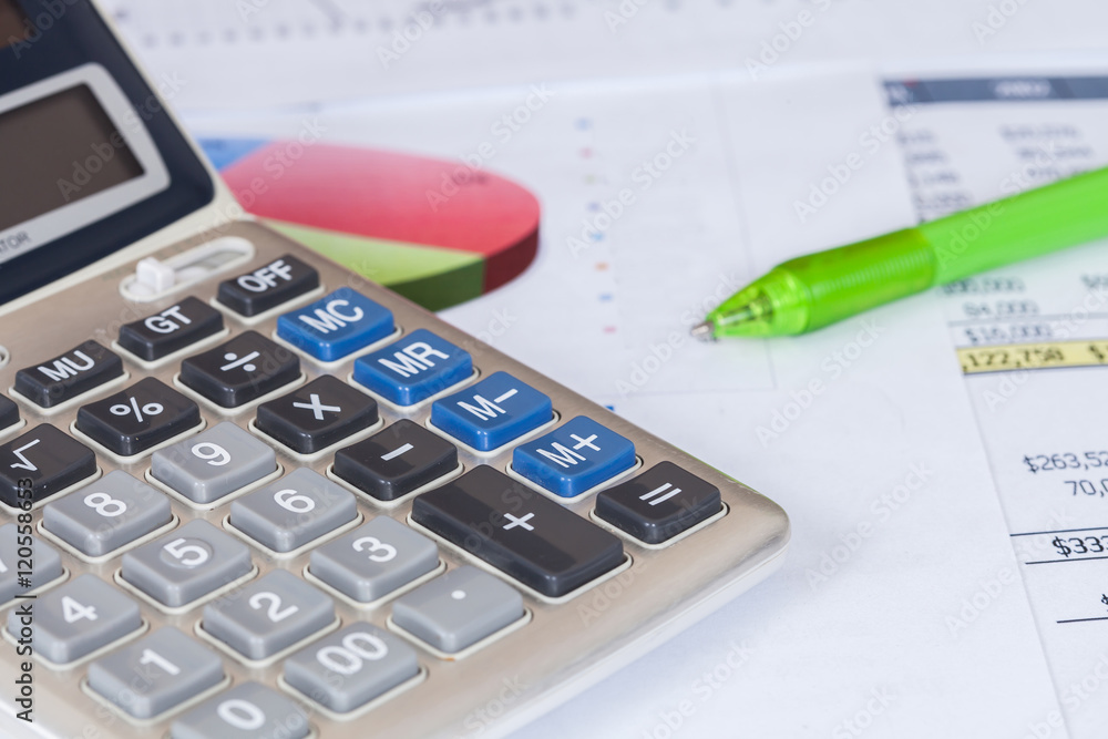 calculator and business diagram document calculator and business diagram document