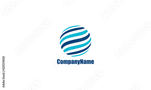 wave shape globe logo