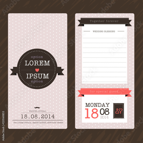 Vintage Ticket Wedding Invitation Card Template