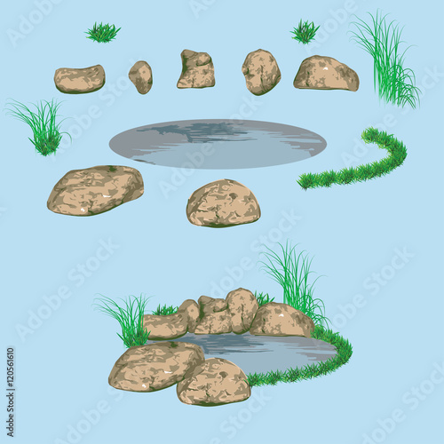 The rocks around the lake