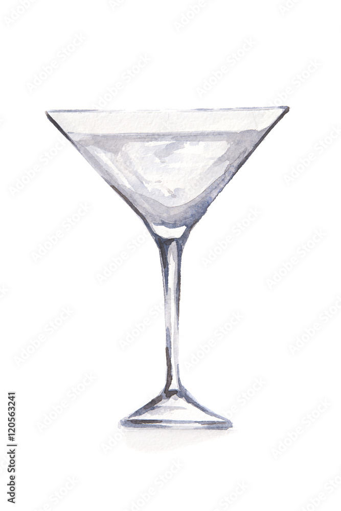 Watercolor martini glass. Beautiful and elegant glass with alcoholic beverage. Art for menu decoration. Watercolor martini glass. Beautiful and elegant glass with alcoholic beverage. Art for menu decoration.