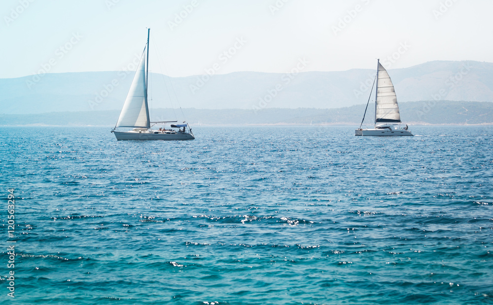 Sailing boat yacht on the sea