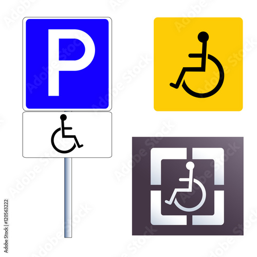 Disabled sign icons set. Vector illustration
