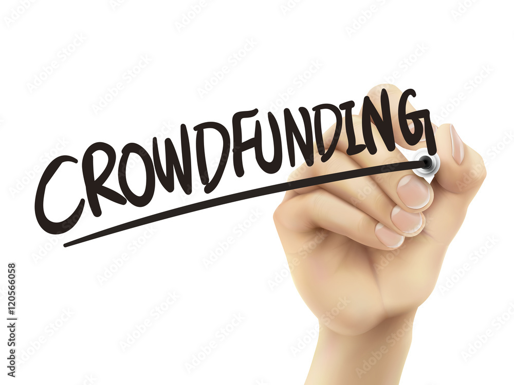 Crowdfunding written by hand Crowdfunding written by hand