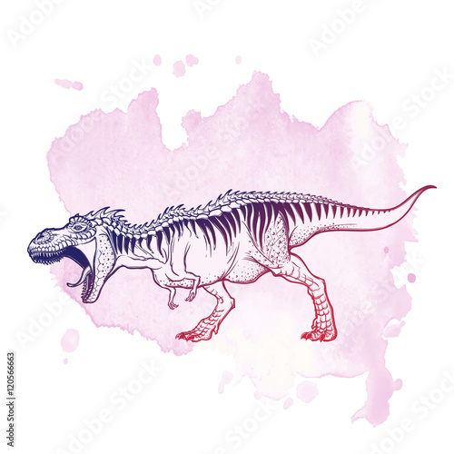 Tyrannosaurus roaring on Grunge background