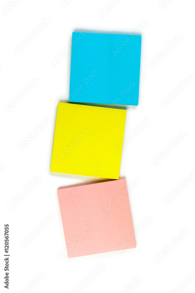 Sticky notes on a white background Sticky notes on a white background