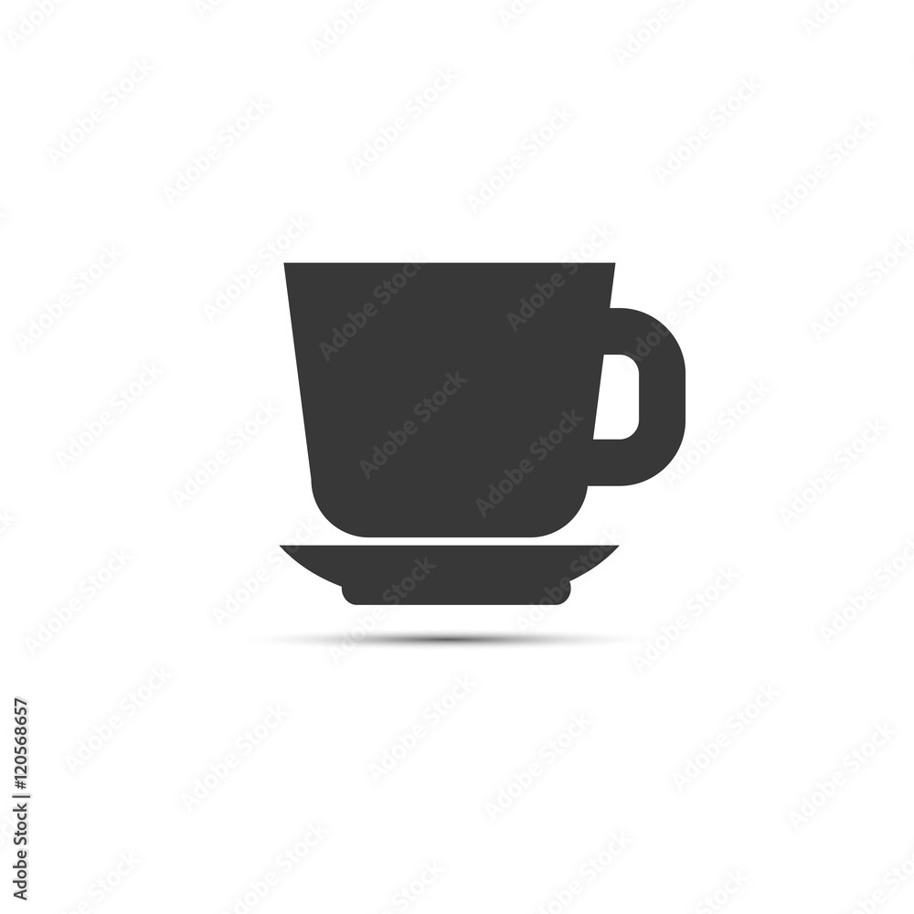 Simple black cup icon. Flat sign of tea or coffee cup. Vector isolated object. Simple black cup icon. Flat sign of tea or coffee cup. Vector isolated object.