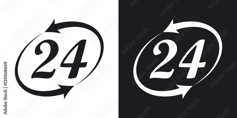 Vector working hours icon. Two-tone version on black and white background Vector working hours icon. Two-tone version on black and white background