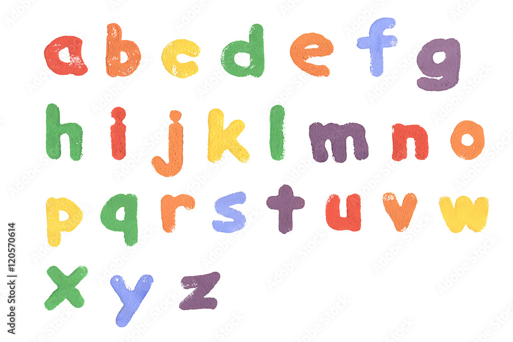 Alphabet printed on white background Alphabet printed on white background
