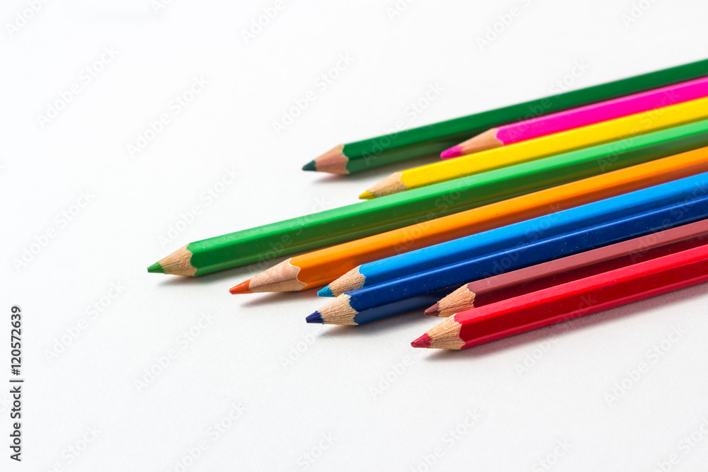 Colored Pencils for School concept isolated with background