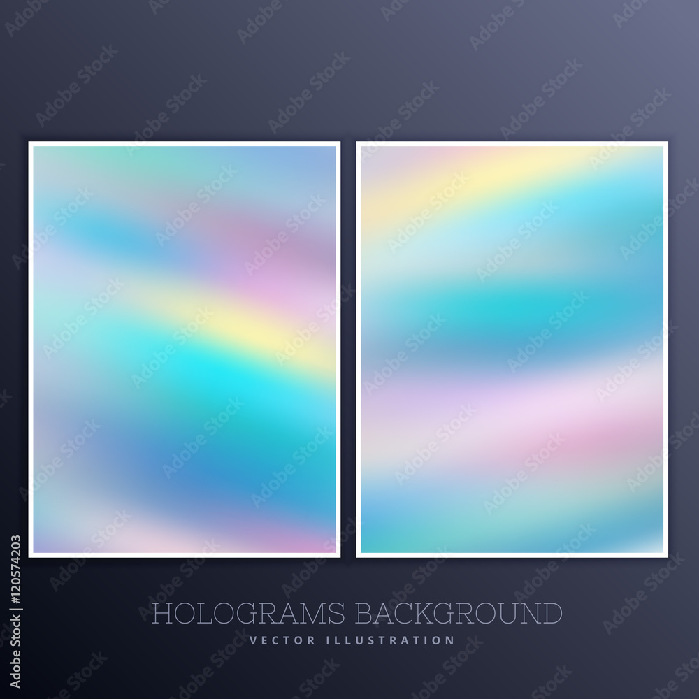 holographic background set with vibrant colors