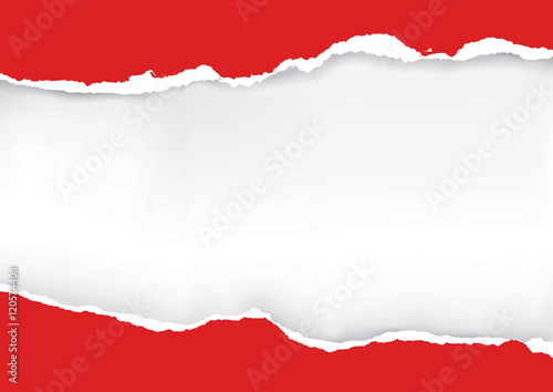 Red ripped paper. Illustration of red ripped paper with place for your image or text. Vector available.