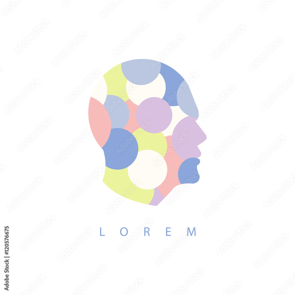 Geometric Shapes Inside Human Head Abstract Design Pastel Icon Geometric Shapes Inside Human Head Abstract Design Pastel Icon