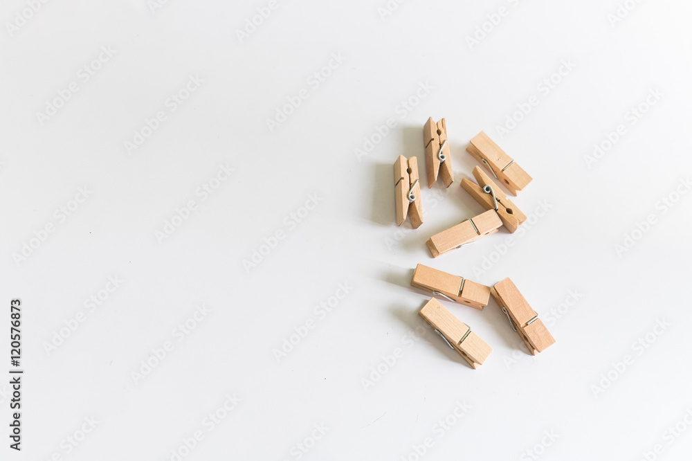 Wood clothespins isolated background Wood clothespins isolated background