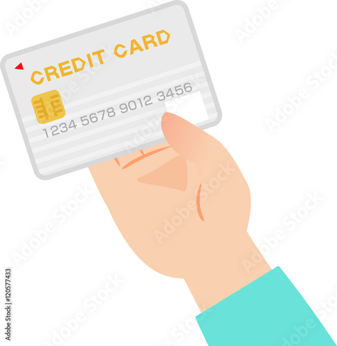 クレジットカードを持つ手