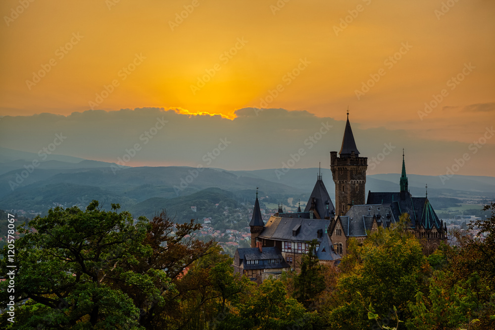 Blick auf das Schloss Wernigerode Harz