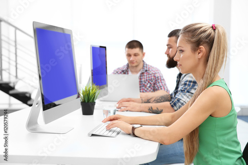 People working at a office