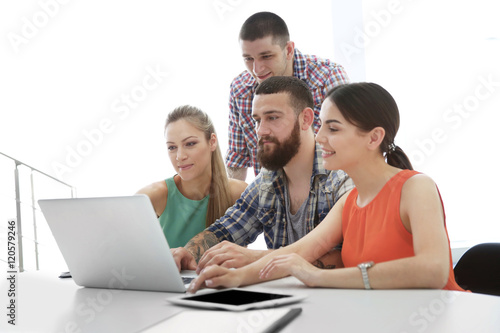 People working at a office