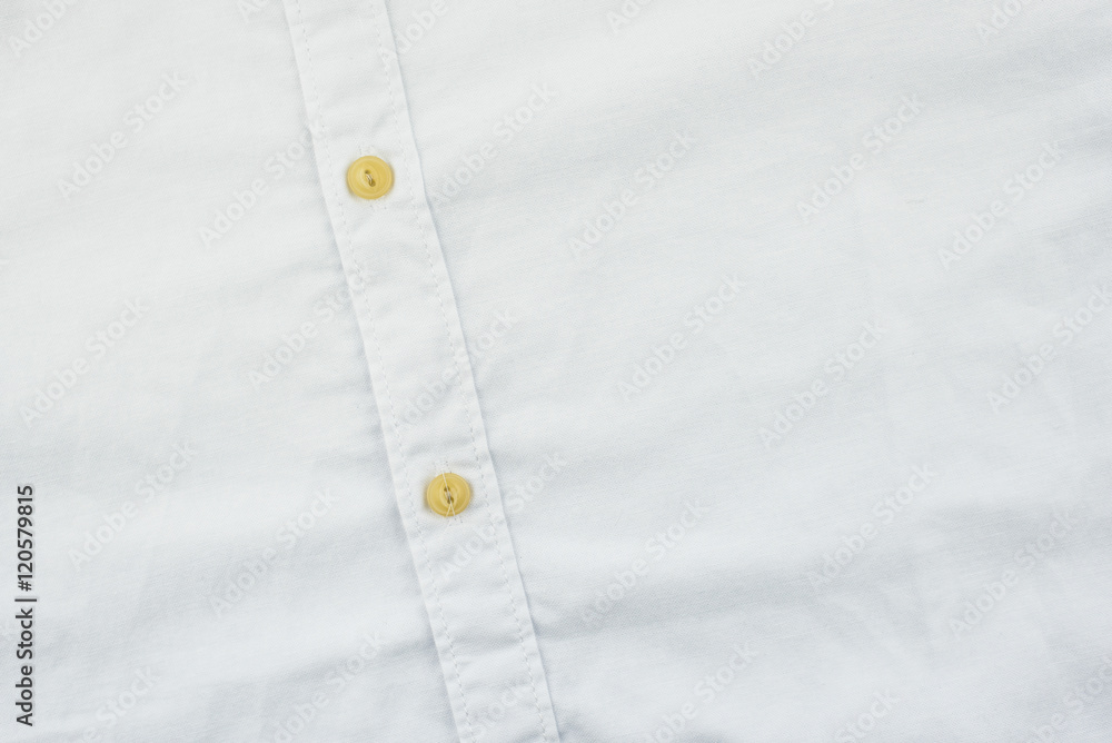 White fabric and studs of shirt background White fabric and studs of shirt background