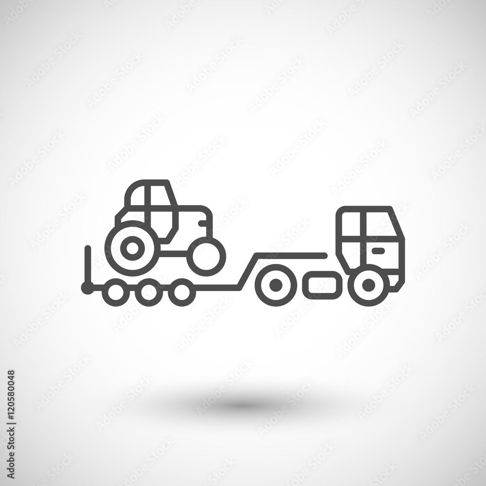 Truck trailer line icon Truck trailer line icon