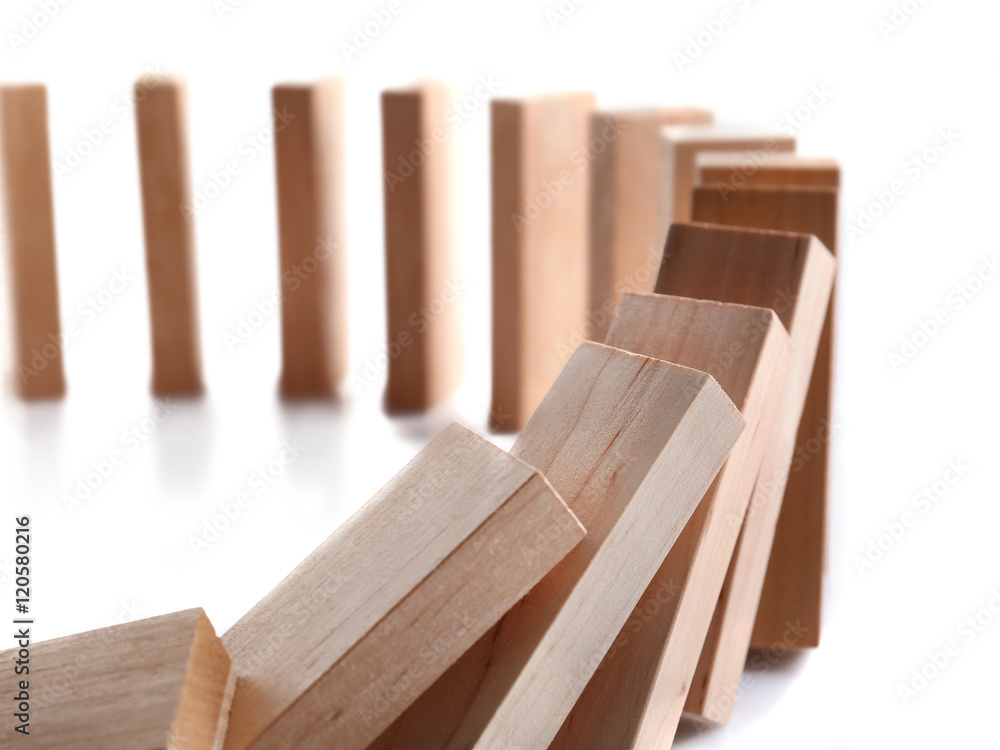 Wooden dominoes on light background Wooden dominoes on light background