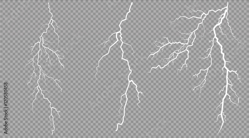 Fotografiet vector electrical and lightning on transparent background