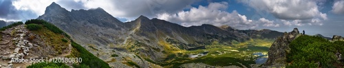 Panoramic landscape of Hala Gasienicowa in Tatra mountain