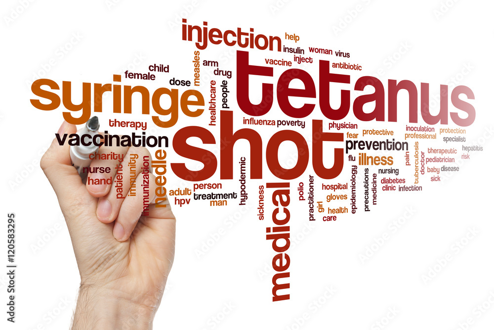 Tetanus shot word cloud concept Tetanus shot word cloud concept